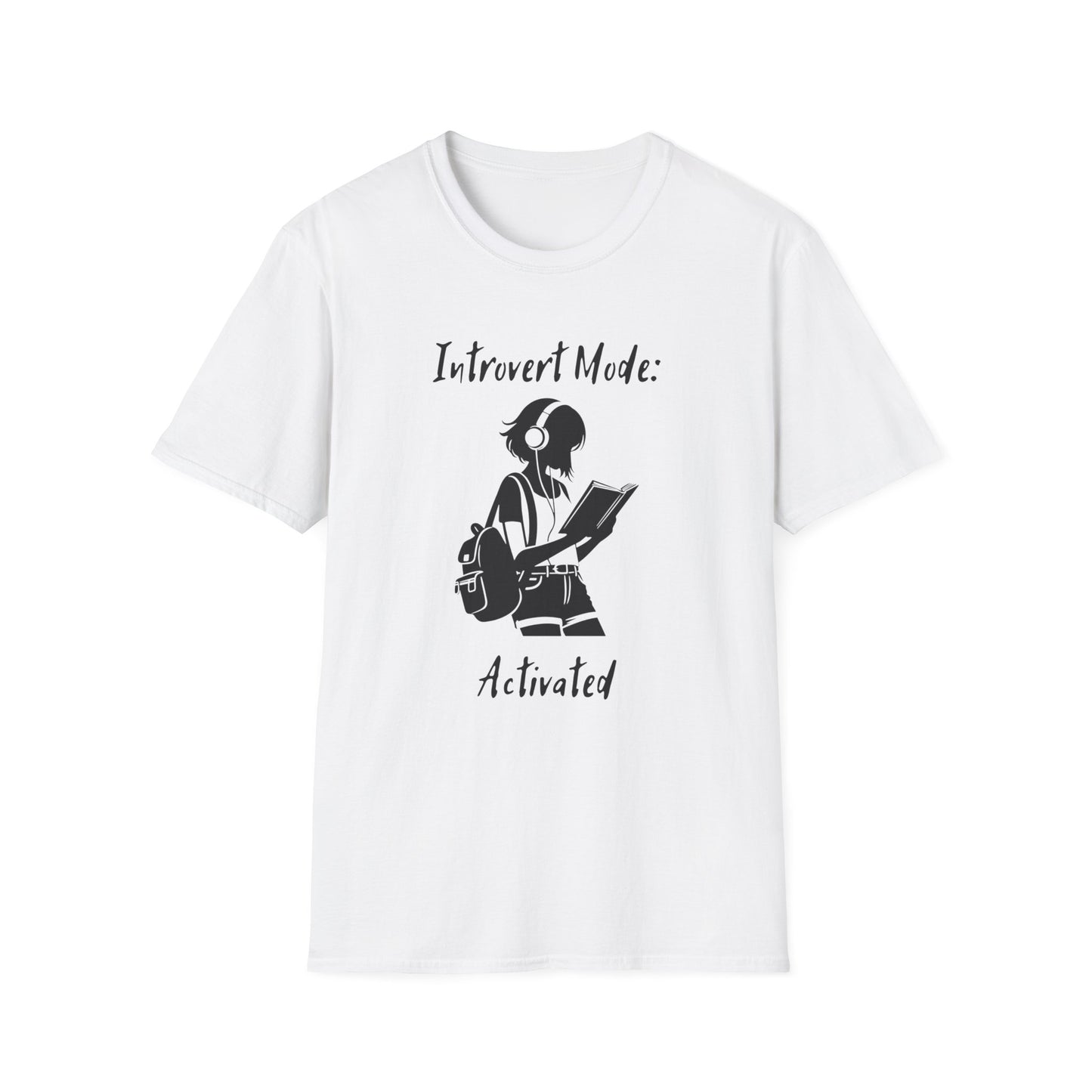 Introverted Mode Activated Tee Funny T Shirt Cotton Tee for Introverts Gift for Book Lovers Relaxed Fit Casual Wear