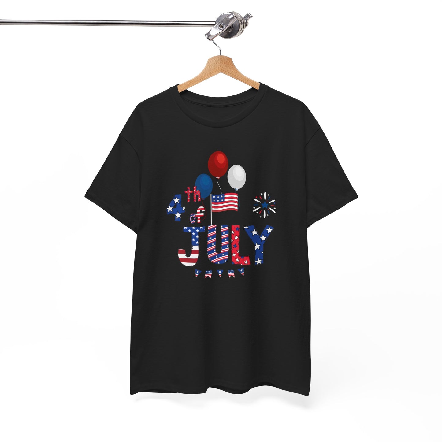 Patriotic 4th of July Tee, USA Independence Day Shirt, Unisex Heavy Cotton Top, Summer BBQ Outfit, Festive Holiday Apparel