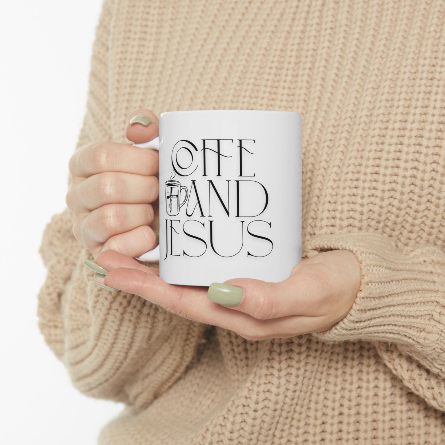 Coffee and Jesus Ceramic Mug for Spiritual Inspiration and Comfort