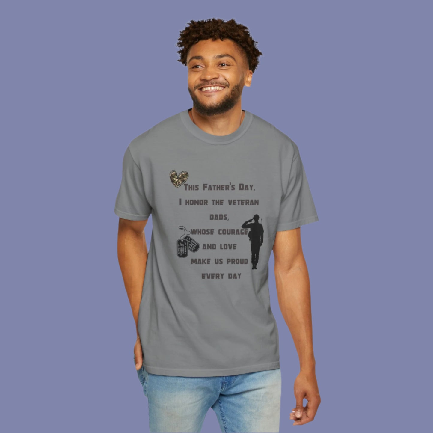 Veteran Dad Tribute T-shirt, Father's Day Gift, Unisex Garment-Dyed Tee, Courage & Love Shirt, Patriotic Apparel, Everyday Wear
