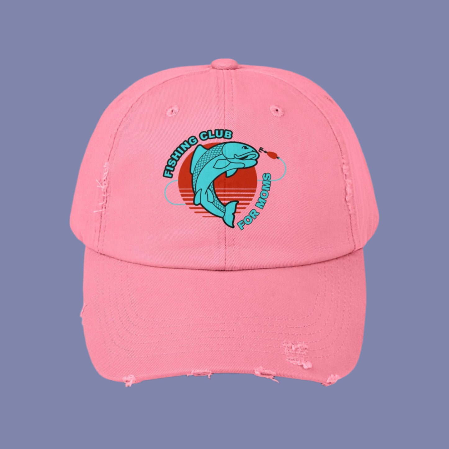 Fishing Club Distressed Cap for Moms - Trendy Unisex Hat