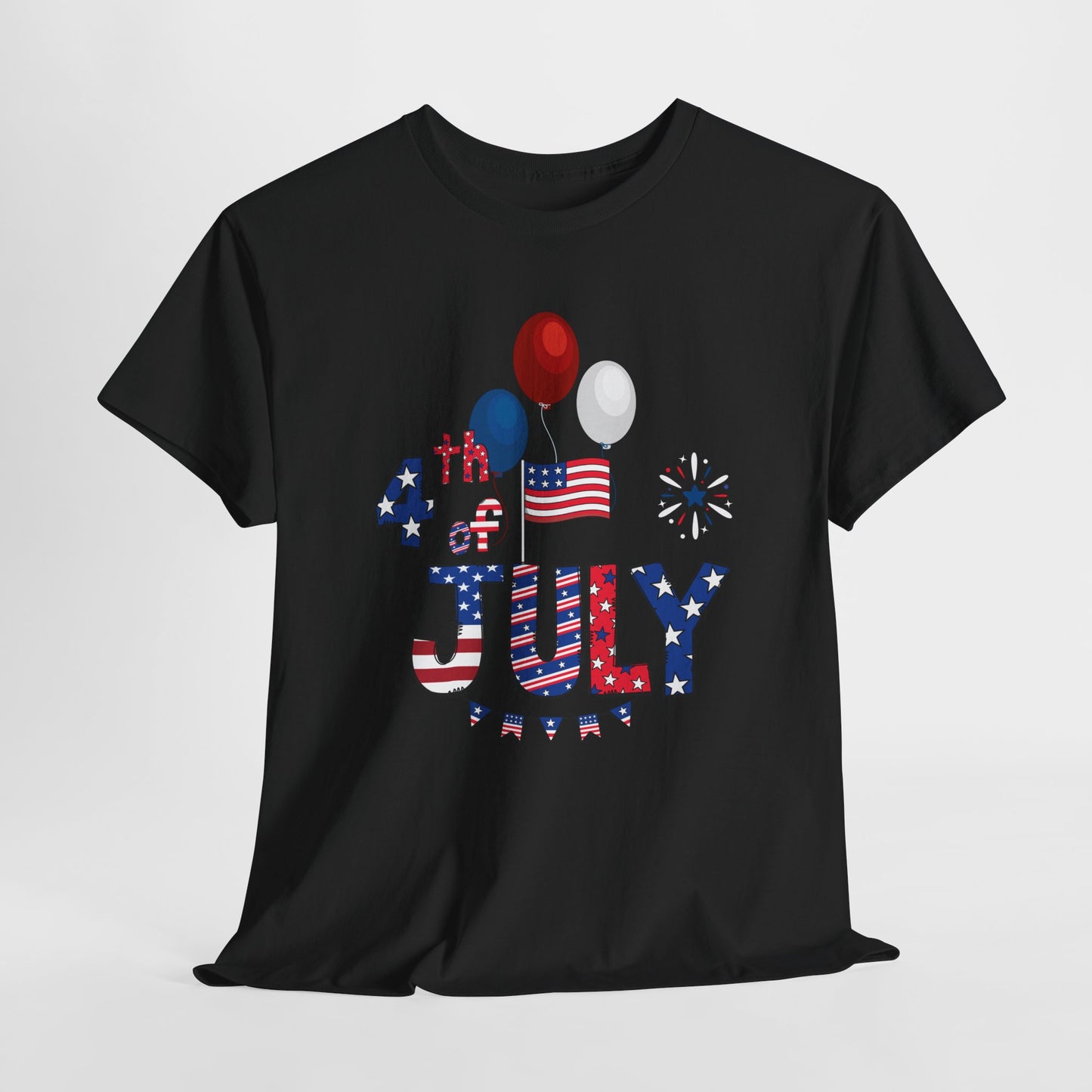 Patriotic 4th of July Tee, USA Independence Day Shirt, Unisex Heavy Cotton Top, Summer BBQ Outfit, Festive Holiday Apparel