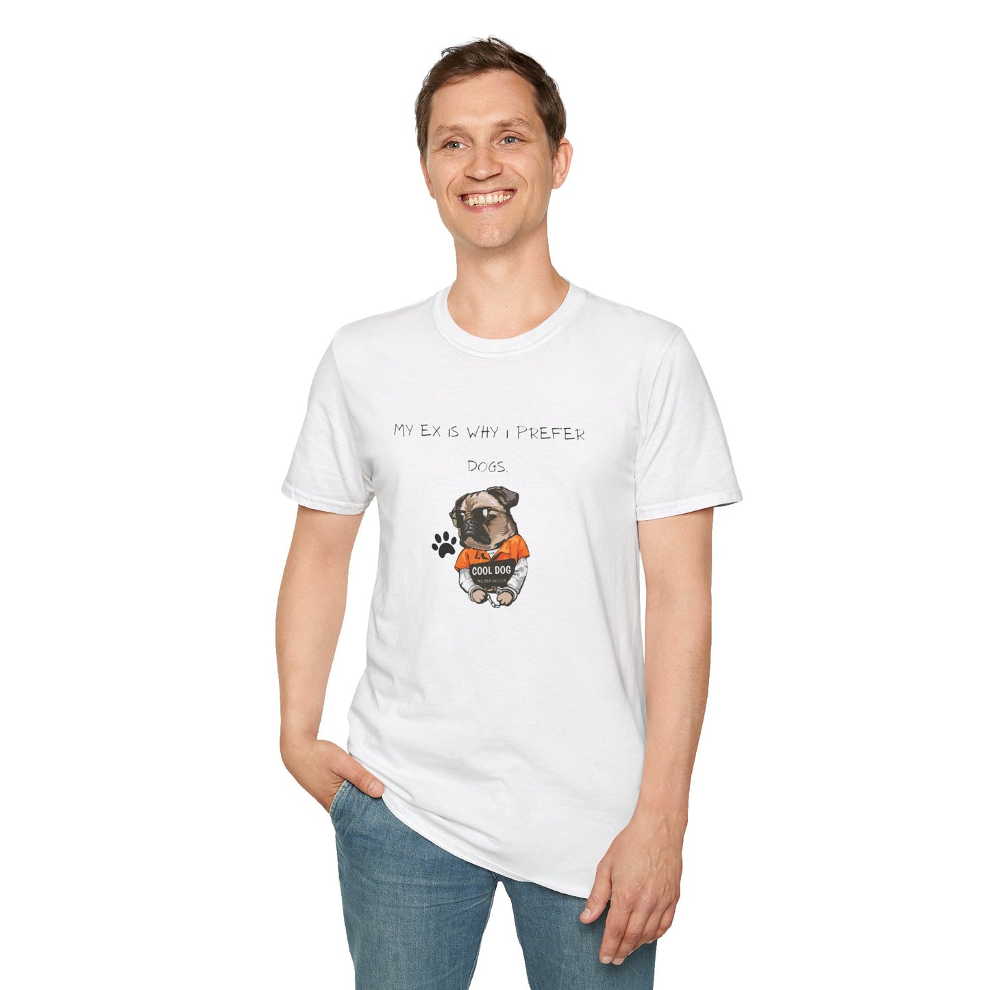 Funny Dog Lover T-Shirt Cute Pet Tee My Ex is Why I Prefer Dogs Gift for Dog Owners Animal Lovers Cotton Tee