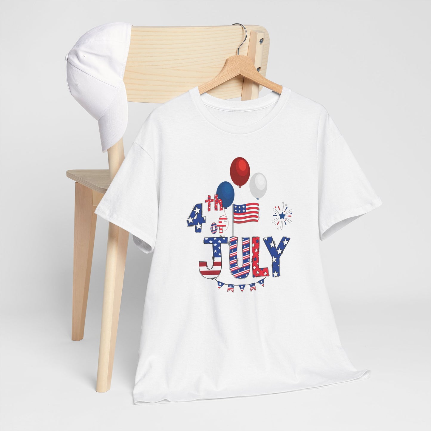 Patriotic 4th of July Tee, USA Independence Day Shirt, Unisex Heavy Cotton Top, Summer BBQ Outfit, Festive Holiday Apparel