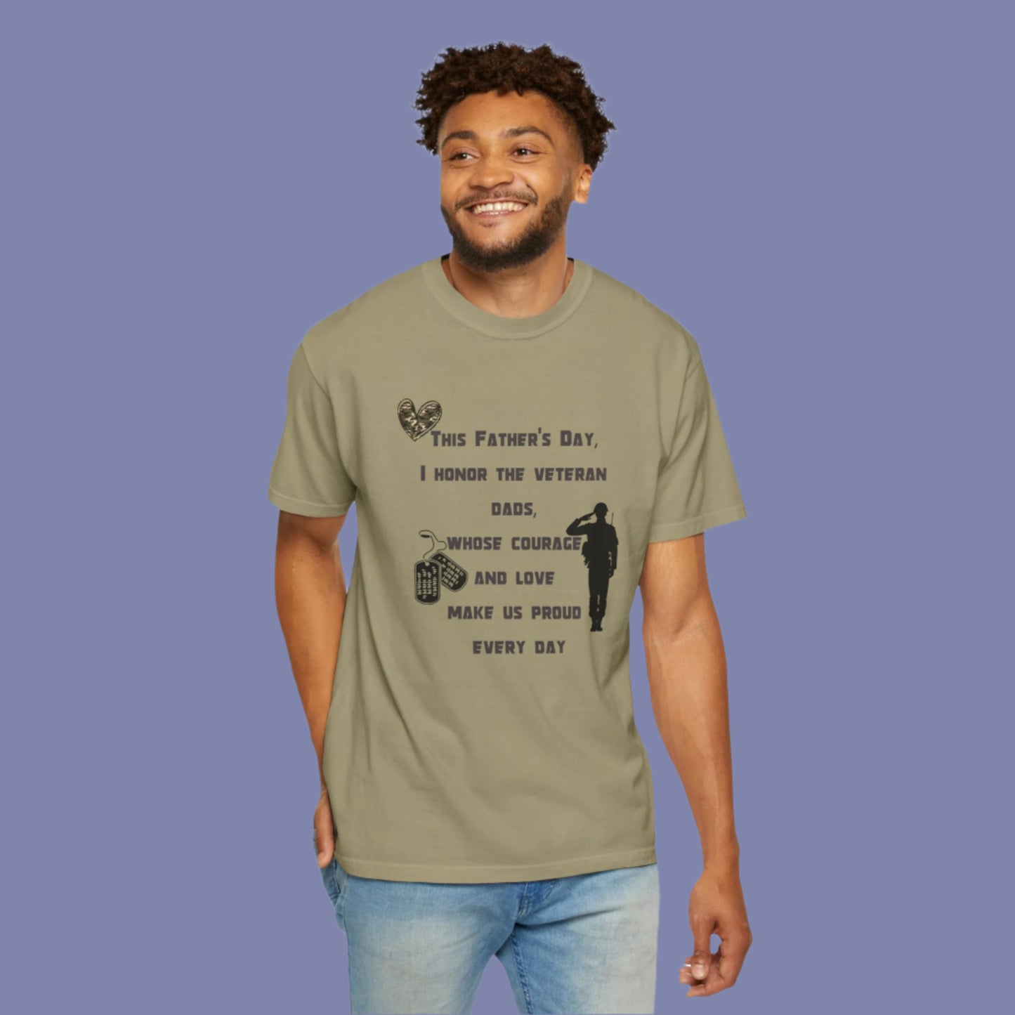Veteran Dad Tribute T-shirt, Father's Day Gift, Unisex Garment-Dyed Tee, Courage & Love Shirt, Patriotic Apparel, Everyday Wear