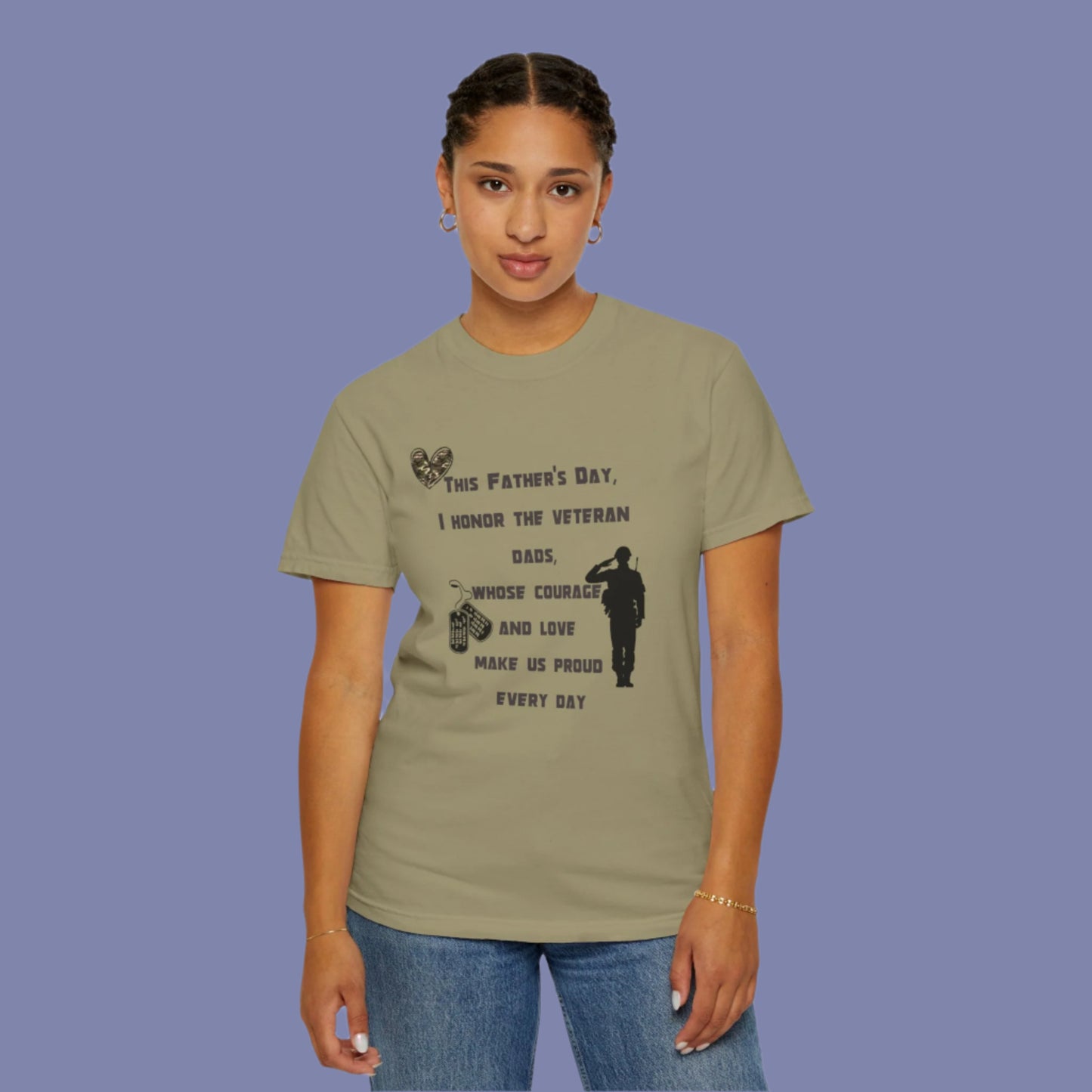 Veteran Dad Tribute T-shirt, Father's Day Gift, Unisex Garment-Dyed Tee, Courage & Love Shirt, Patriotic Apparel, Everyday Wear