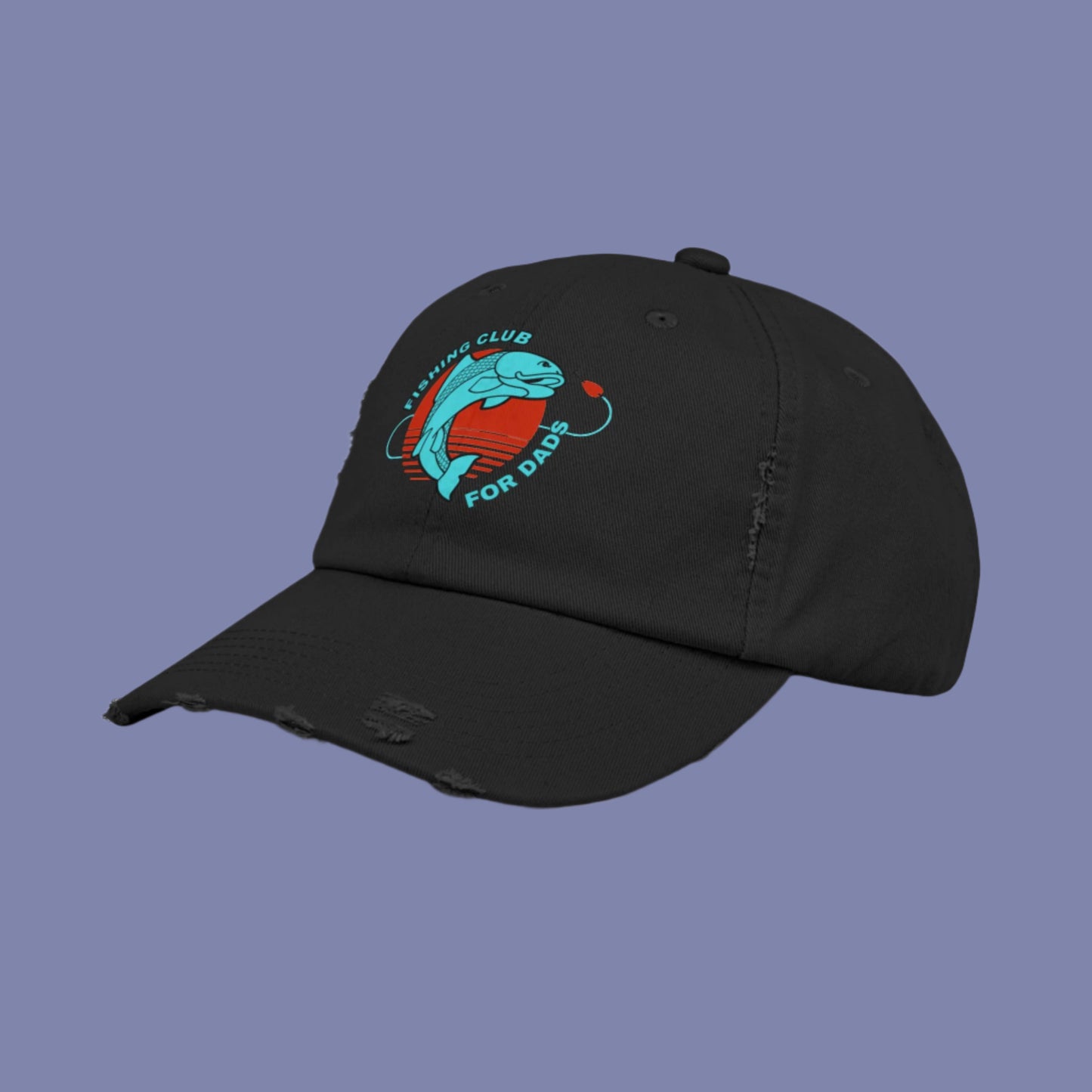 Fishing Club Distressed Cap for Dads - Unisex Hat for Outdoor Enthusiasts