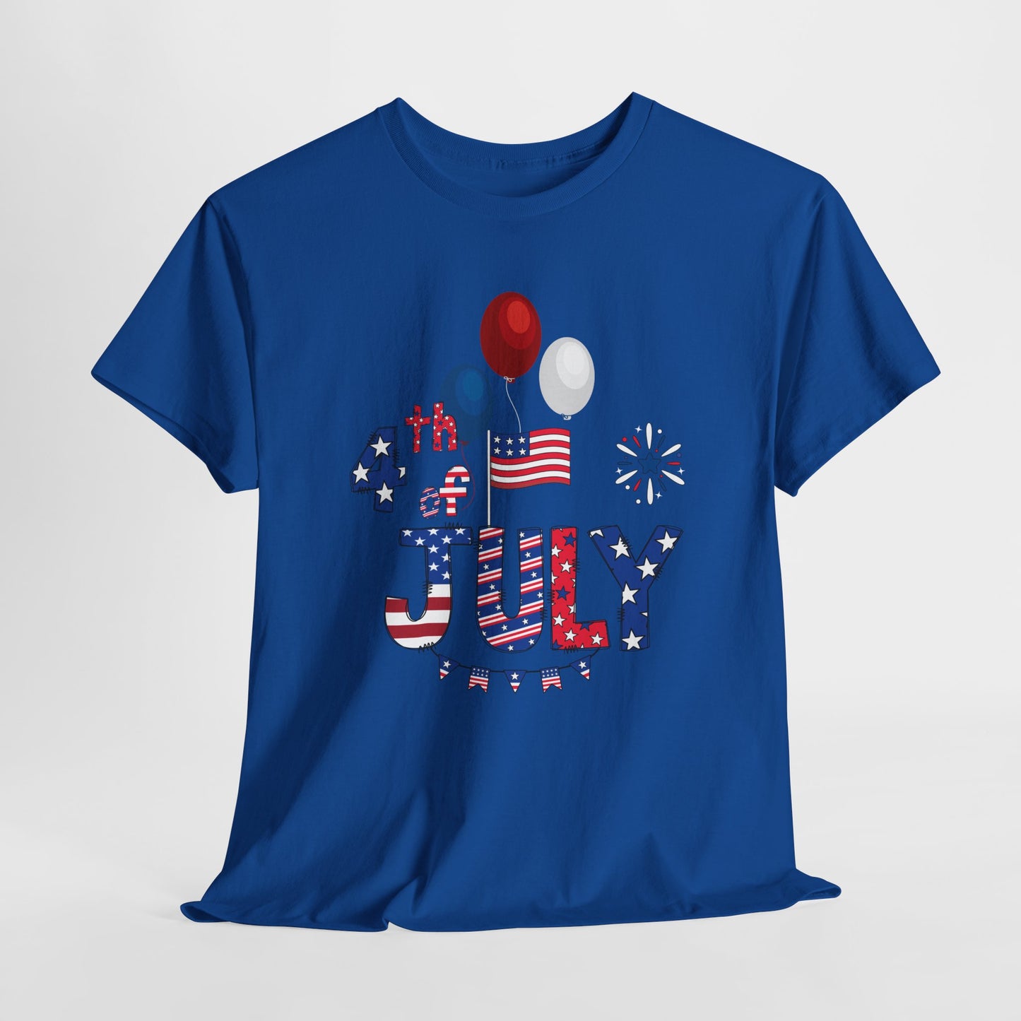 Patriotic 4th of July Tee, USA Independence Day Shirt, Unisex Heavy Cotton Top, Summer BBQ Outfit, Festive Holiday Apparel