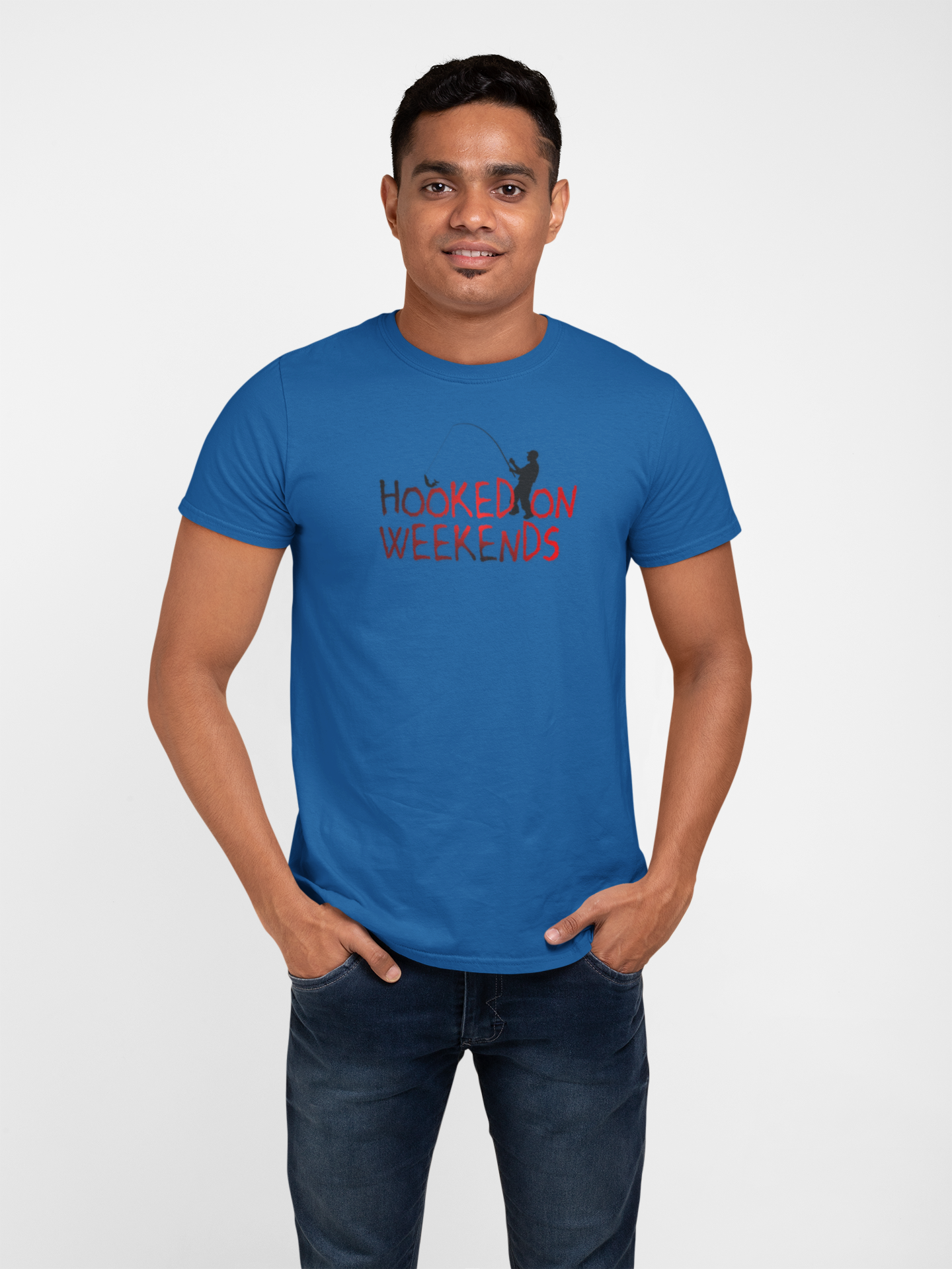 Hooked on Weekends Cotton Tee, Fun Weekend T-Shirt, Fishing Lover Gift, Unisex Casual Wear, Fishing Trip Apparel