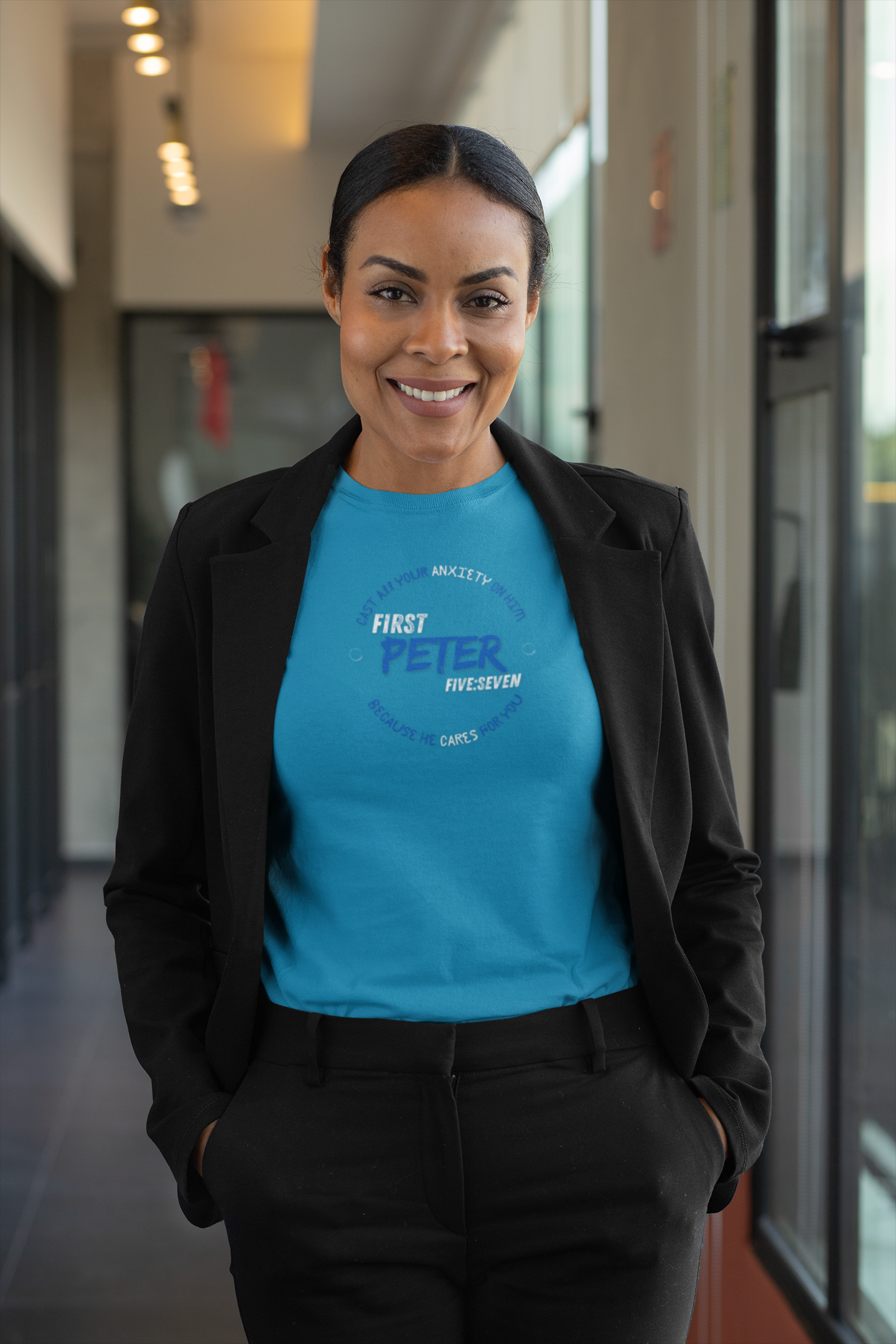1 Peter 5:7 Unisex Tee - Inspirational T-Shirt for Mental Health