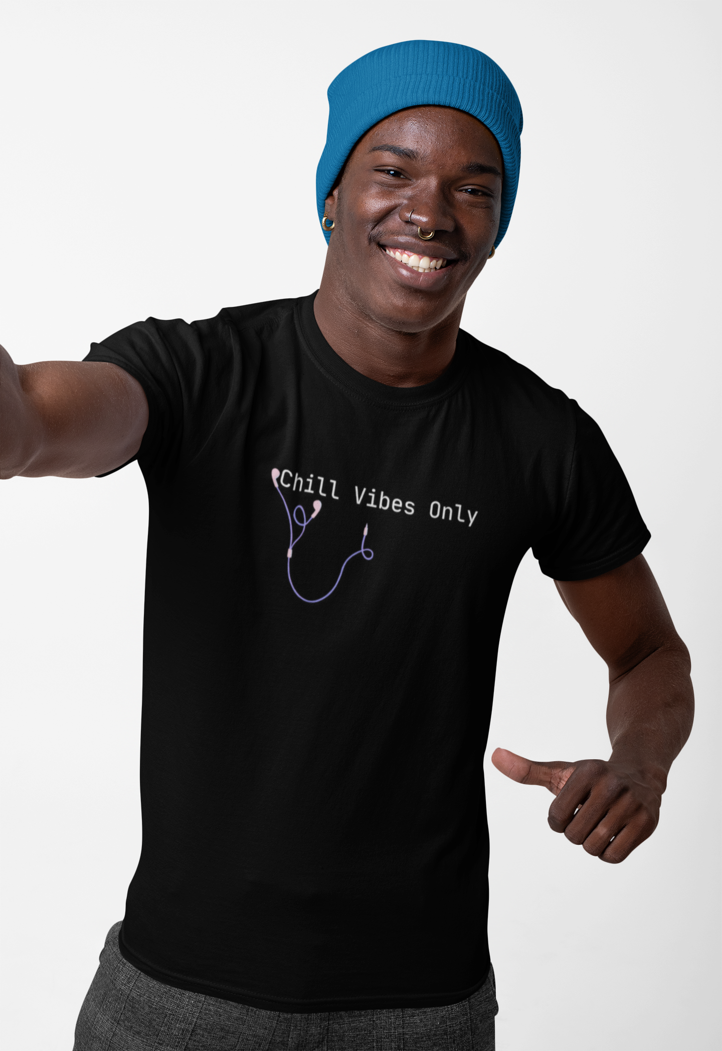 Chill Vibes Only Unisex Cotton T-Shirt - Music Lovers Gift