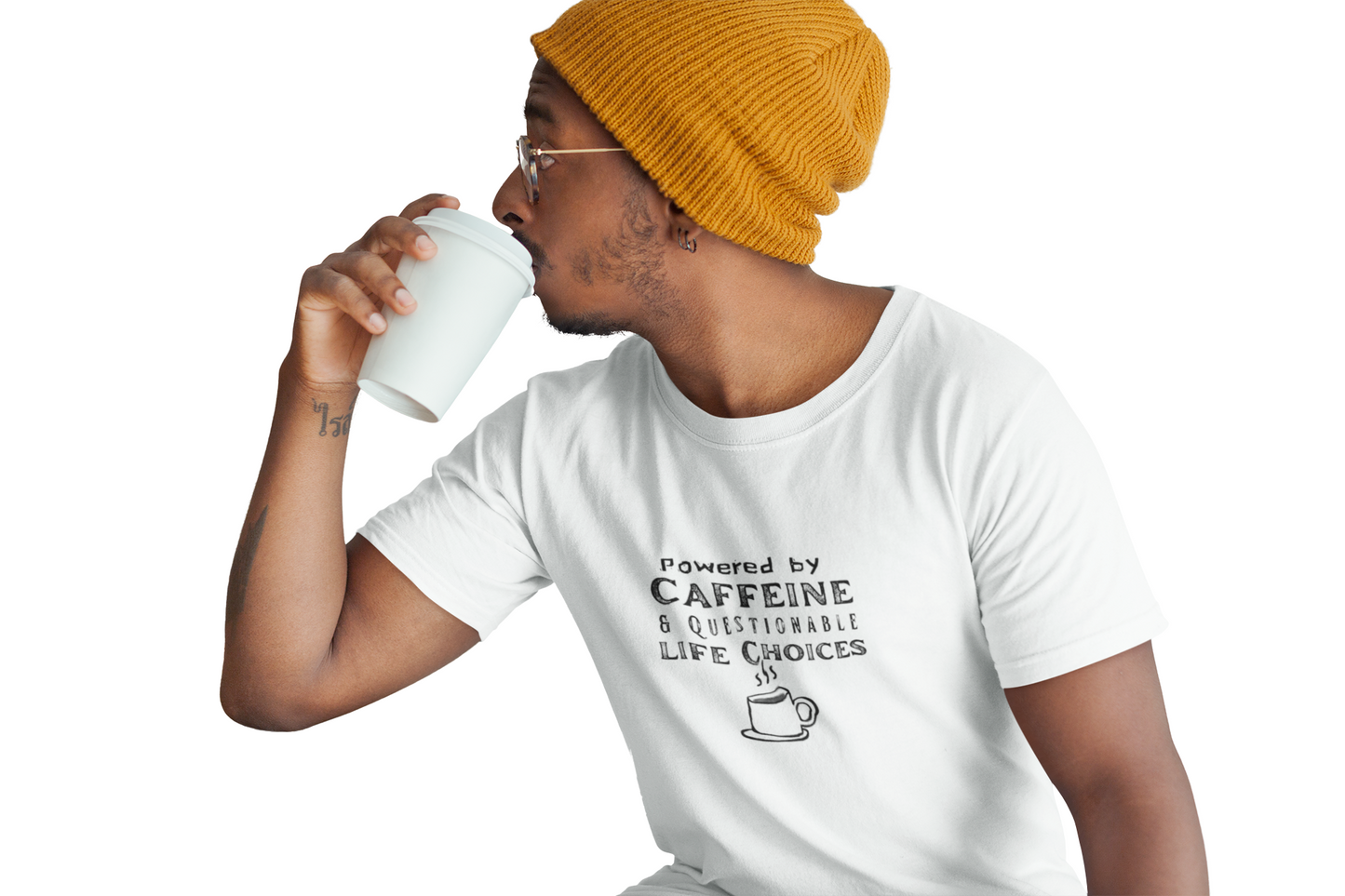 Graphic Tee - Powered by Caffeine & Questionable Life Choices