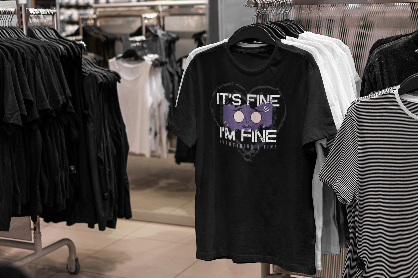 Sarcastic Quote Unisex Tee Its Fine Im Fine Everythings Fine Metal Awareness