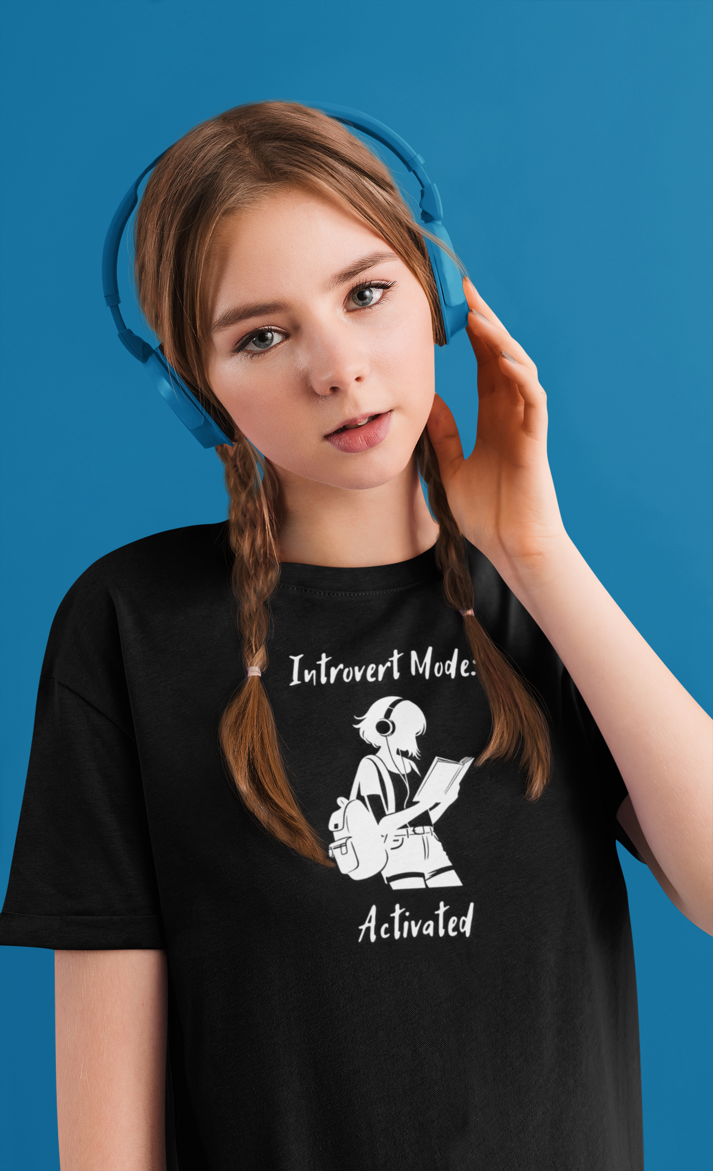 Unisex Heavy Cotton Tee Introvert Mode Activated Funny T-Shirt Gift for Introverts Casual Wear Cozy Style Book Lovers