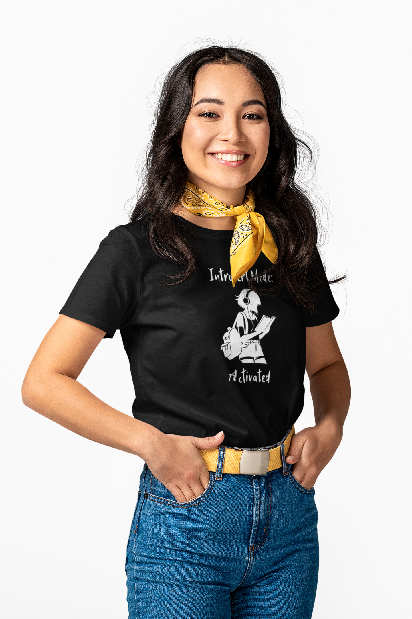 Unisex Heavy Cotton Tee Introvert Mode Activated Funny T-Shirt Gift for Introverts Casual Wear Cozy Style Book Lovers