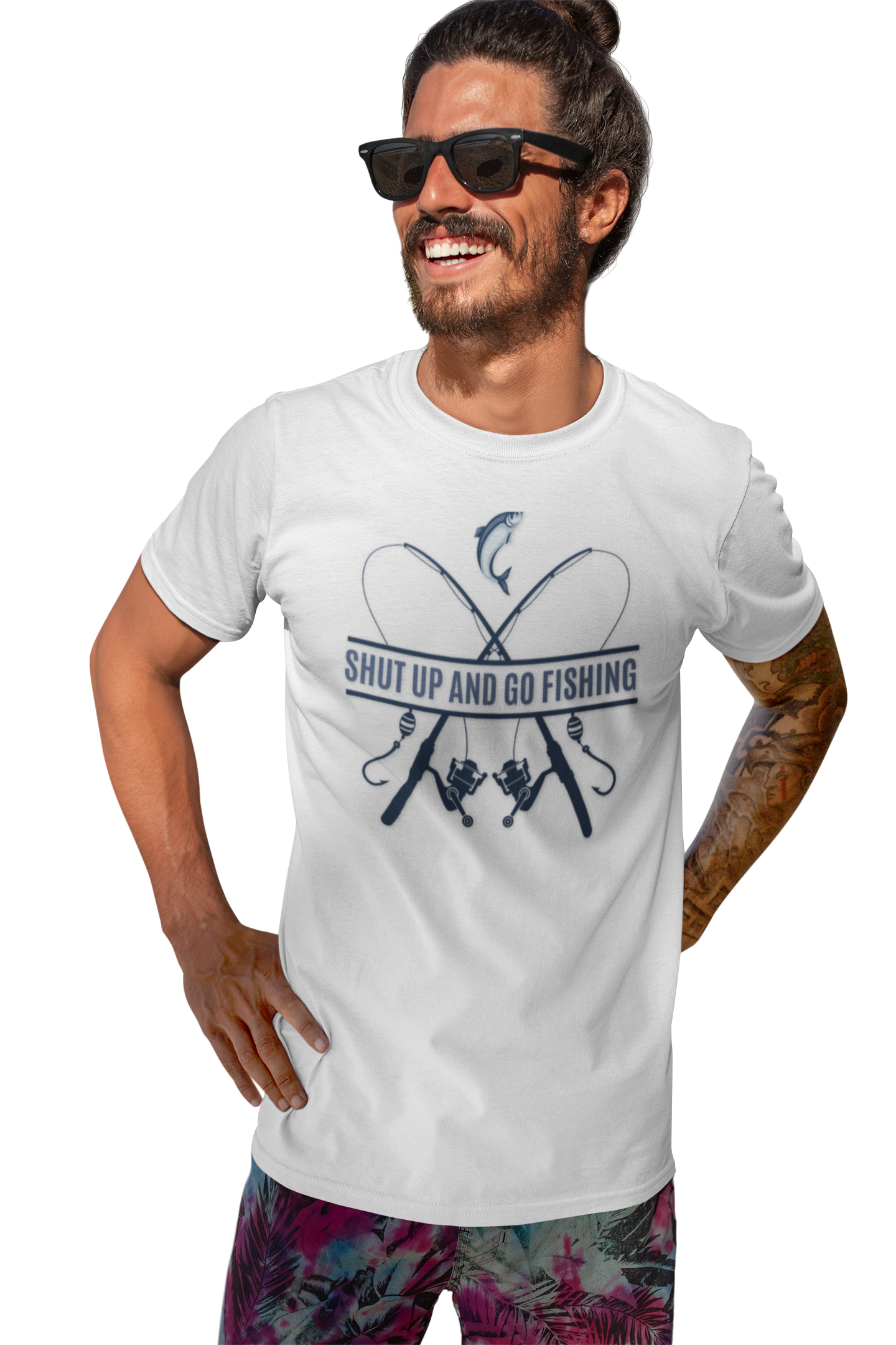 Funny Fishing Unisex Tee - Shut Up and Go Fishing