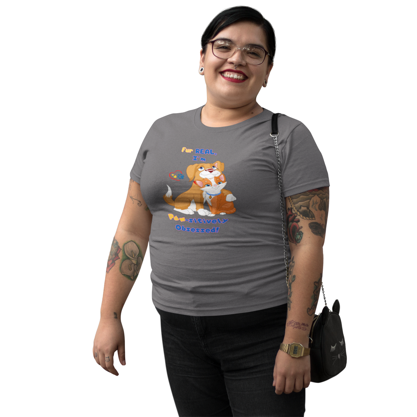 Fur-Real Pet Lover T-Shirt - ‘Positively Obsessed!’ Unisex Garment-Dyed Tee