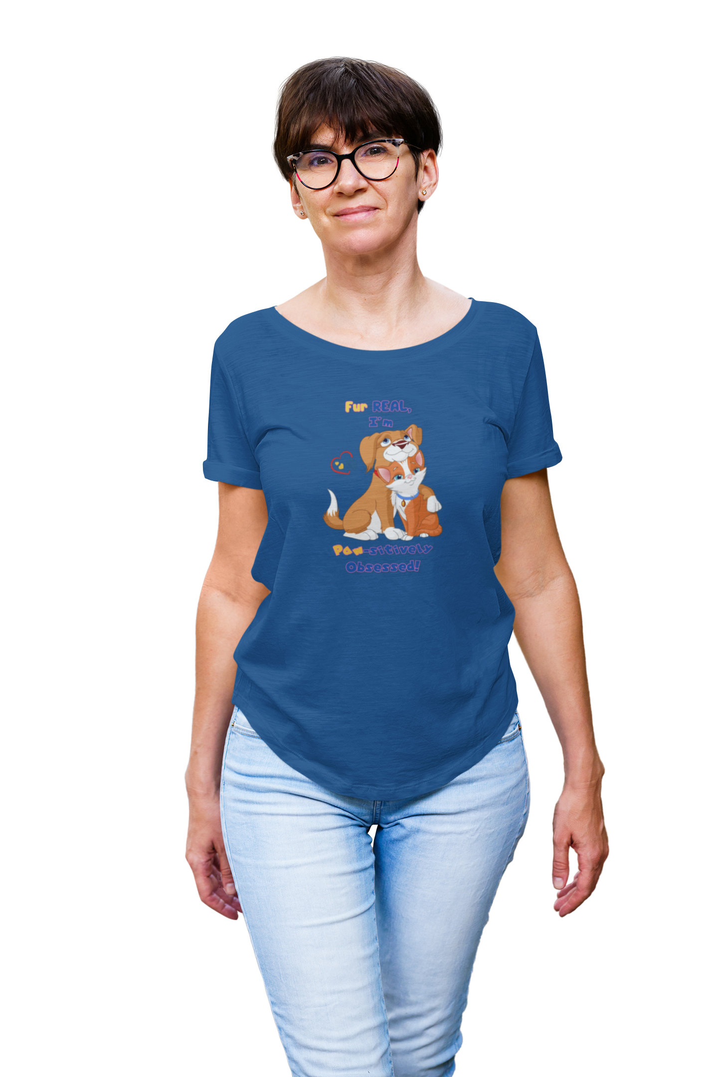 Fur-Real Pet Lover T-Shirt - ‘Positively Obsessed!’ Unisex Garment-Dyed Tee