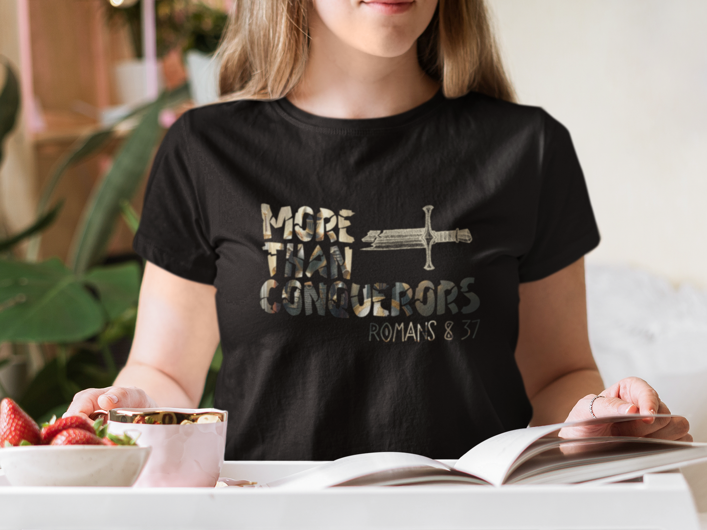 Faith T-Shirt Inspirational More Than Conquerors Design