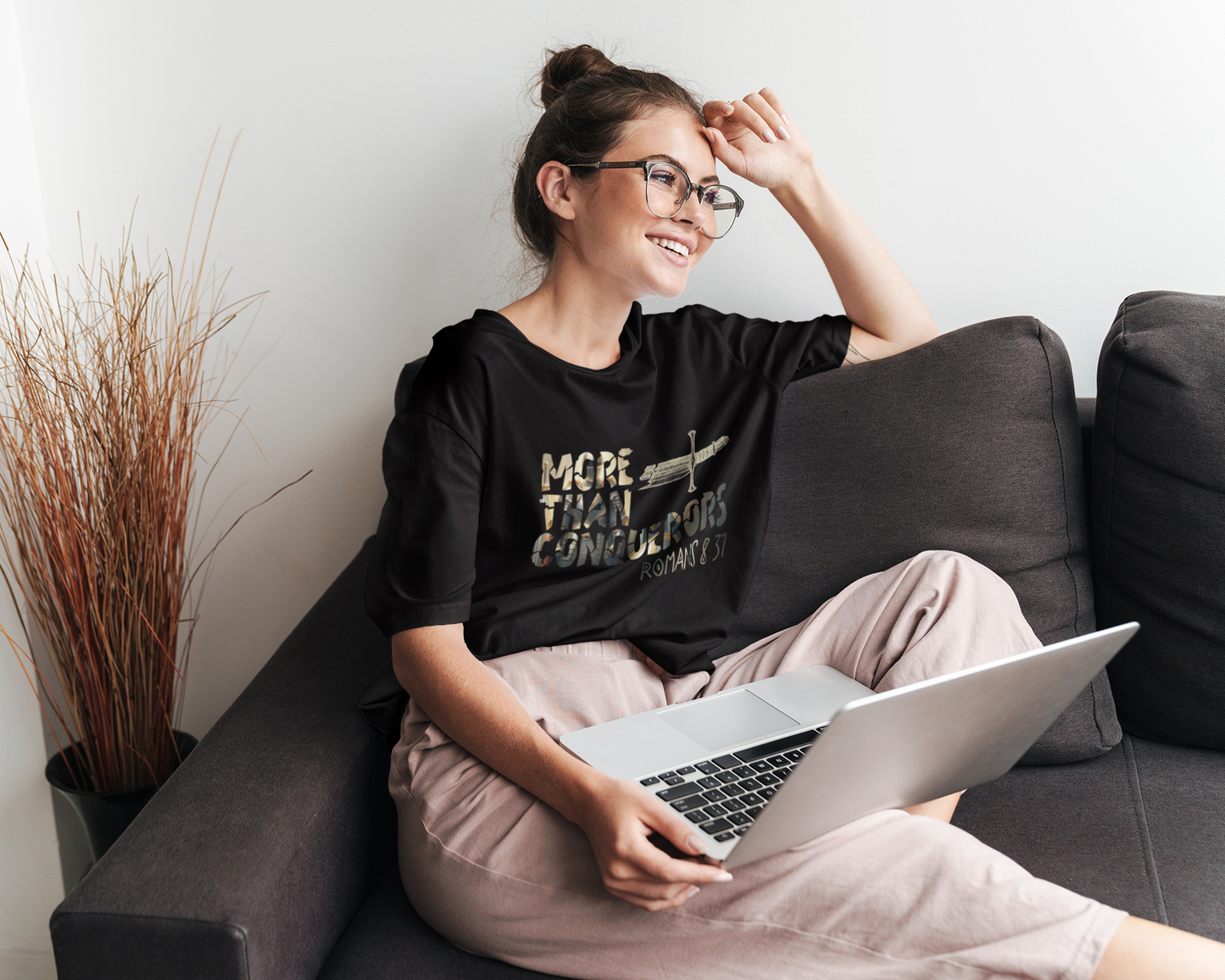 Faith T-Shirt Inspirational More Than Conquerors Design