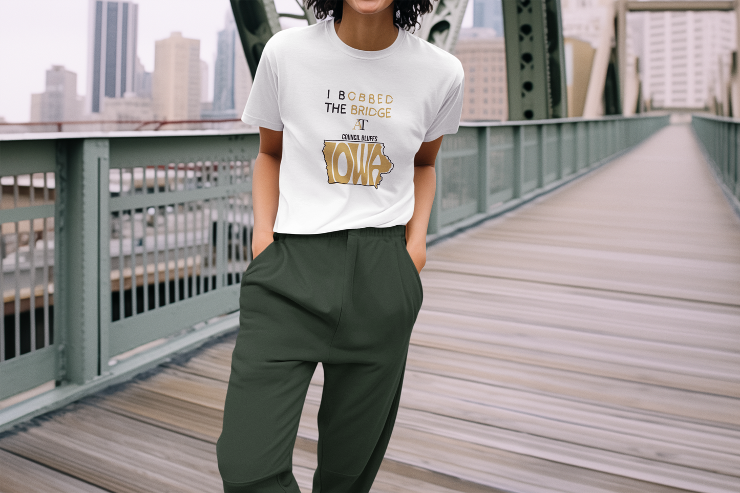 I Bobbed the Bridge Unisex Softstyle T-Shirt, Funny Iowa Gift, Council Bluffs Souvenir, Soft Cotton Tee, Casual Graphic Shirt