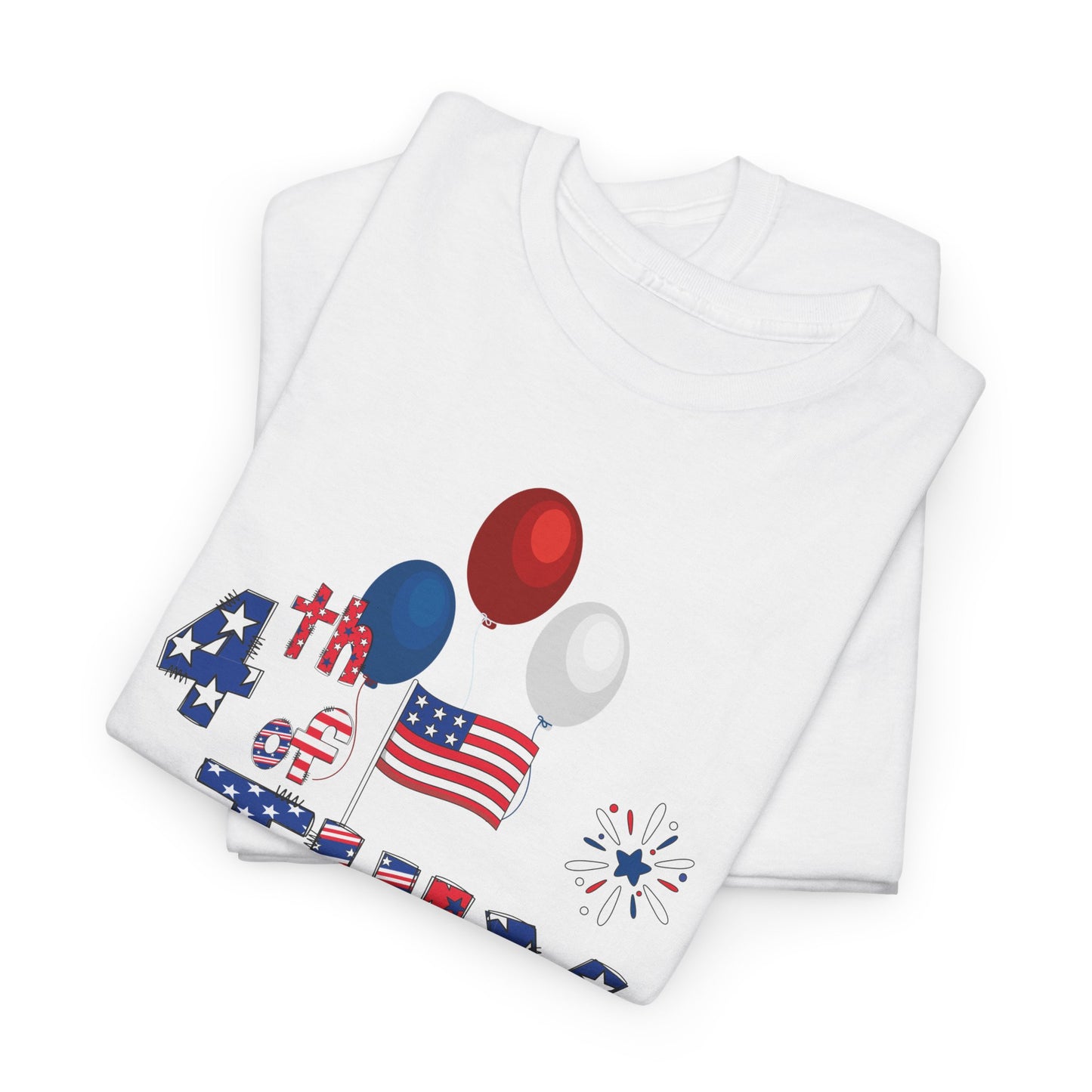 Patriotic 4th of July Tee, USA Independence Day Shirt, Unisex Heavy Cotton Top, Summer BBQ Outfit, Festive Holiday Apparel
