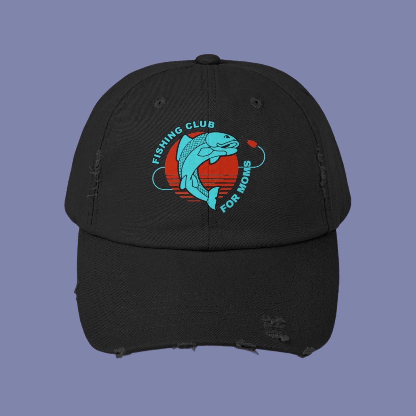 Fishing Club Distressed Cap for Moms - Trendy Unisex Hat