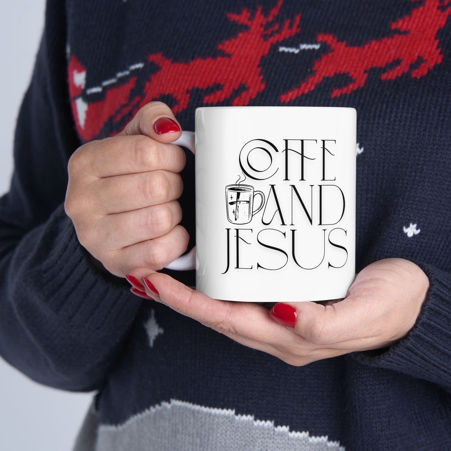 Coffee and Jesus Ceramic Mug for Spiritual Inspiration and Comfort