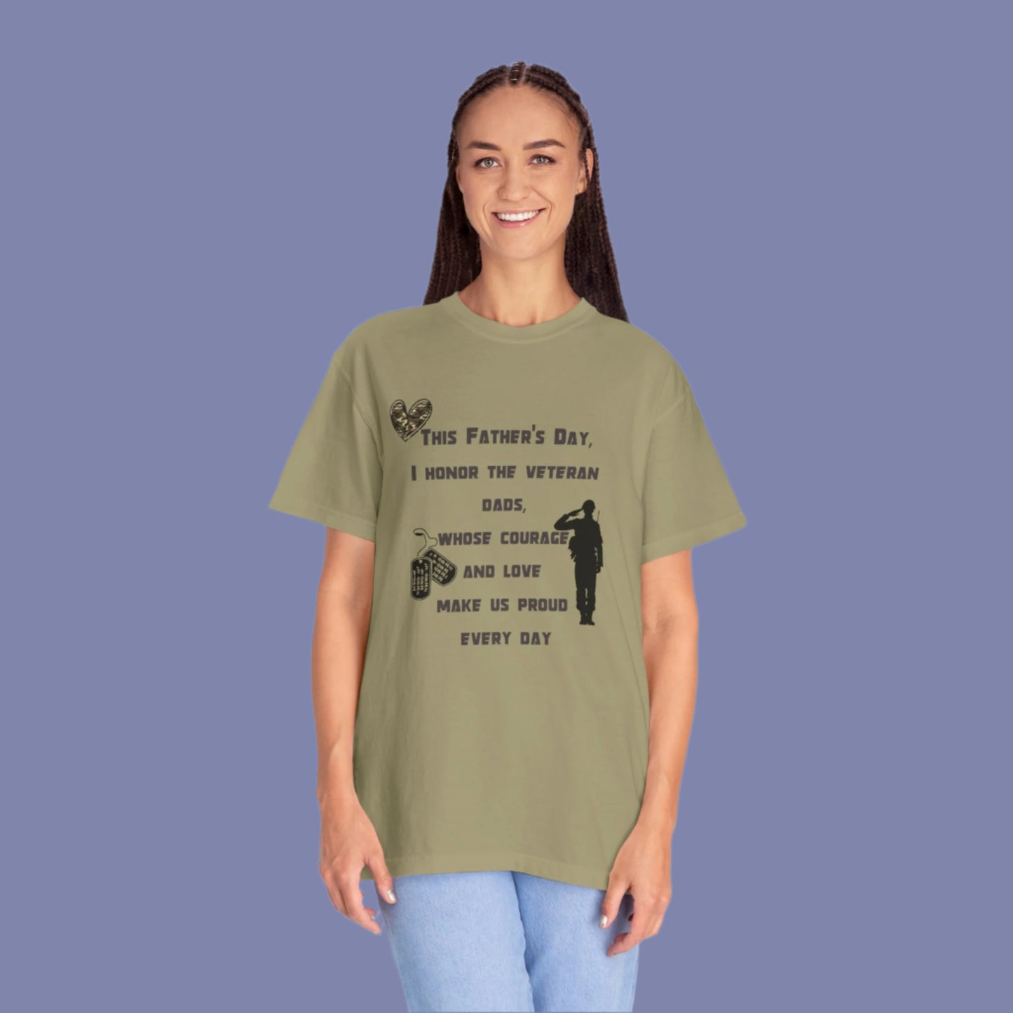 Veteran Dad Tribute T-shirt, Father's Day Gift, Unisex Garment-Dyed Tee, Courage & Love Shirt, Patriotic Apparel, Everyday Wear