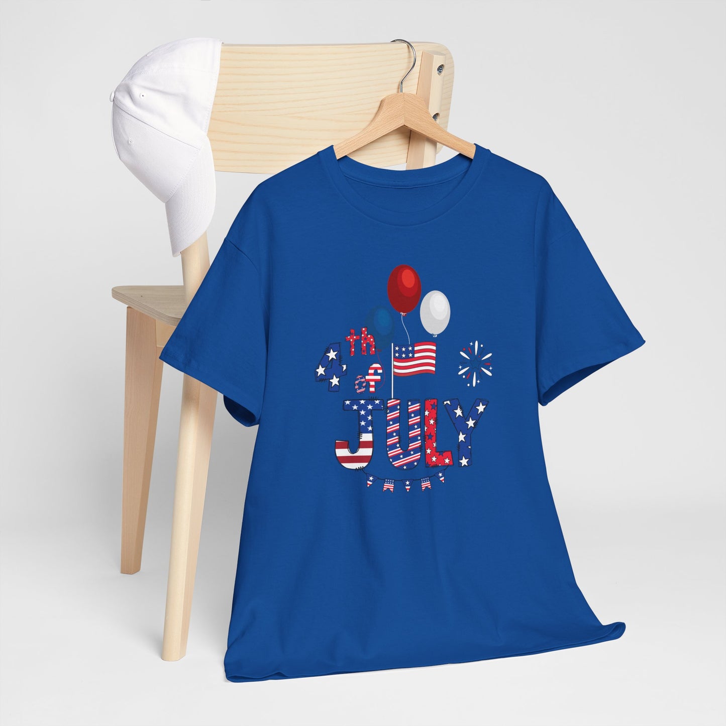 Patriotic 4th of July Tee, USA Independence Day Shirt, Unisex Heavy Cotton Top, Summer BBQ Outfit, Festive Holiday Apparel