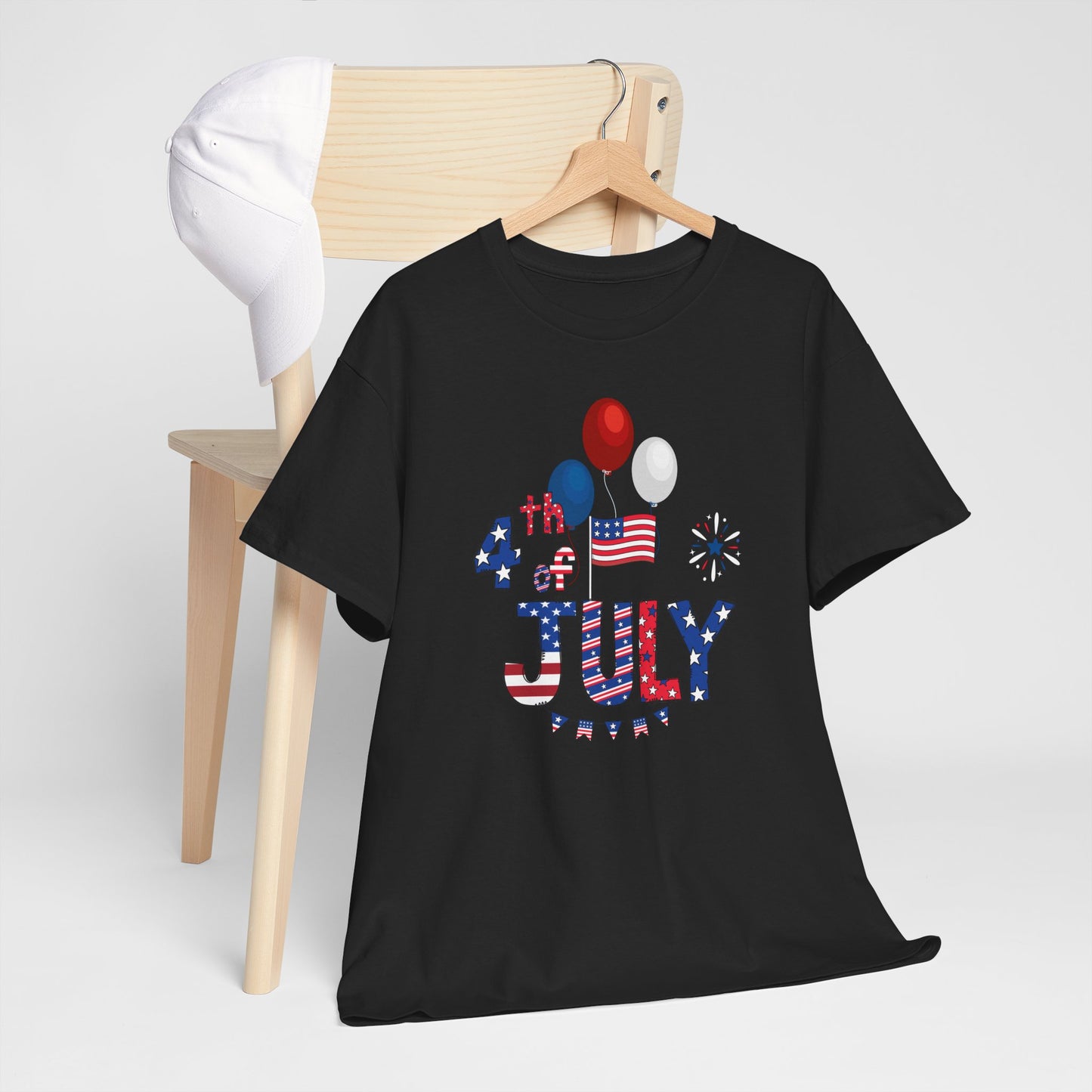 Patriotic 4th of July Tee, USA Independence Day Shirt, Unisex Heavy Cotton Top, Summer BBQ Outfit, Festive Holiday Apparel