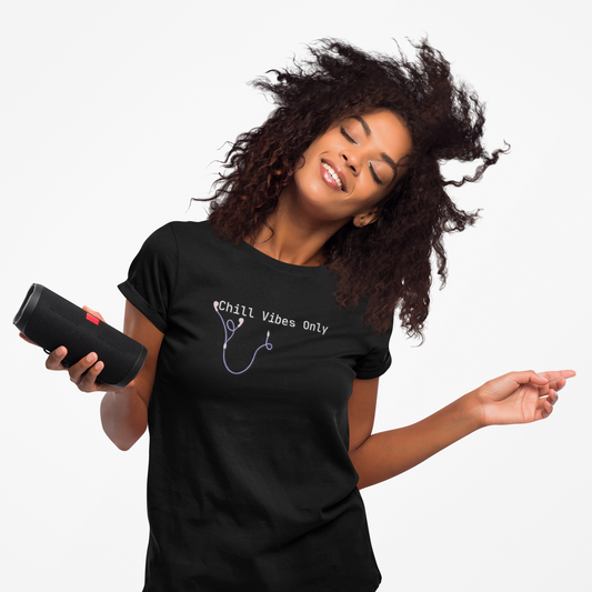 Chill Vibes Only Unisex Cotton T-Shirt - Music Lovers Gift