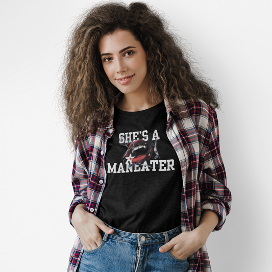 Watch Out Boy (Maneater), Funny T-Shirt for Women, Graphic Tee Gift, Casual Wear, Halloween Costume, Pop Culture Apparel