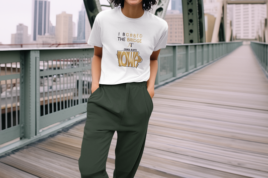 I Bobbed the Bridge Unisex Softstyle T-Shirt, Funny Iowa Gift, Council Bluffs Souvenir, Soft Cotton Tee, Casual Graphic Shirt