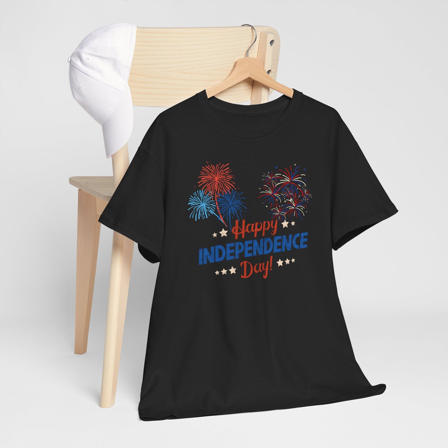 Independence Day Unisex Heavy Cotton Tee, 4th of July Shirt, Summer Celebration Tee, Fireworks Graphic T-Shirt, Patriotic Apparel