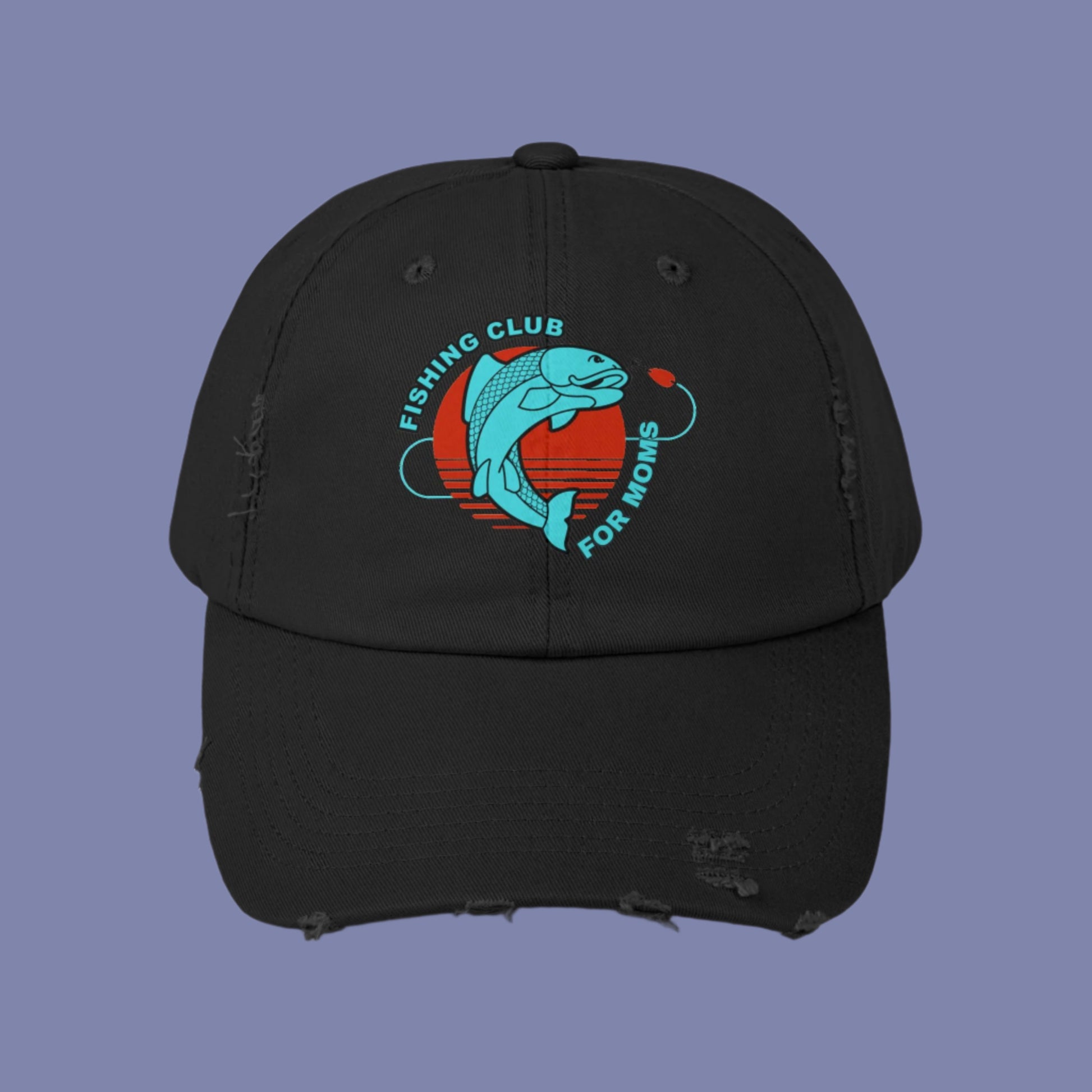 Fishing Club Distressed Cap for Moms - Trendy Unisex Hat