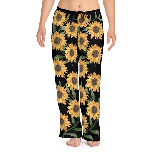 Sunflower Women's Pajama Pants, Cozy Loungewear, Floral Sleepwear, Perfect Gift for Her, Summer Nights, Relaxation