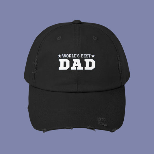 World's Best Dad Distressed Cap - Unisex Gift for Father's Day
