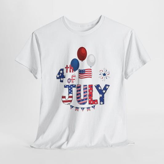 Patriotic 4th of July Tee, USA Independence Day Shirt, Unisex Heavy Cotton Top, Summer BBQ Outfit, Festive Holiday Apparel